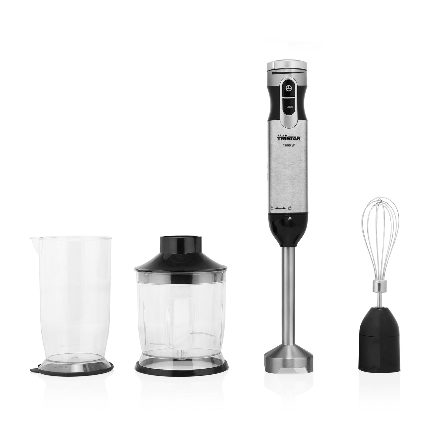 Tristar MX-4829 mixer 0,7 l Stavmixer 1000 W Svart, Rostfritt stål