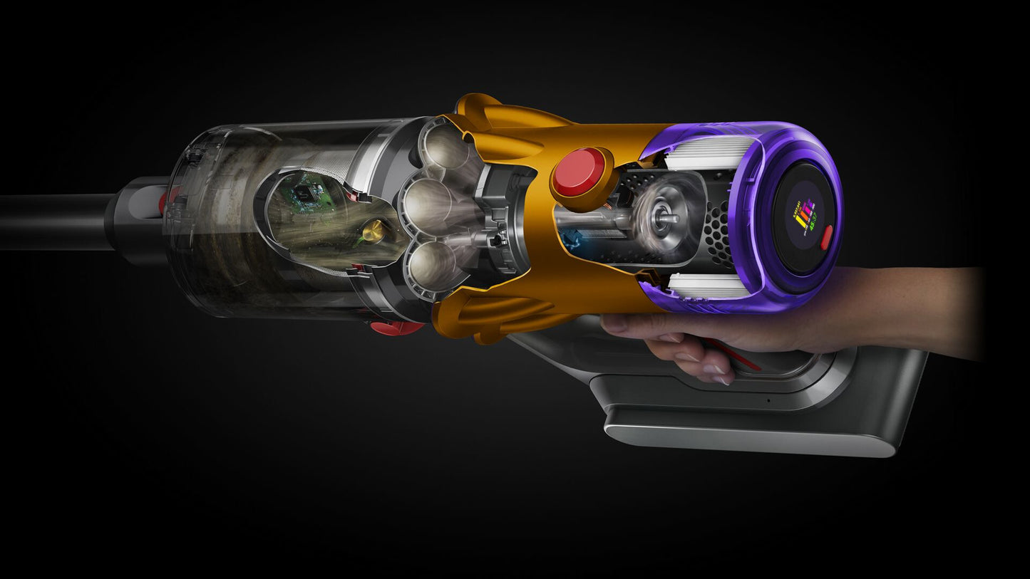 Dyson V12 Detect Slim Absolute 2-in-1 stick vacuum Batteri Torr Utan påse 545 W Nickel, Gul