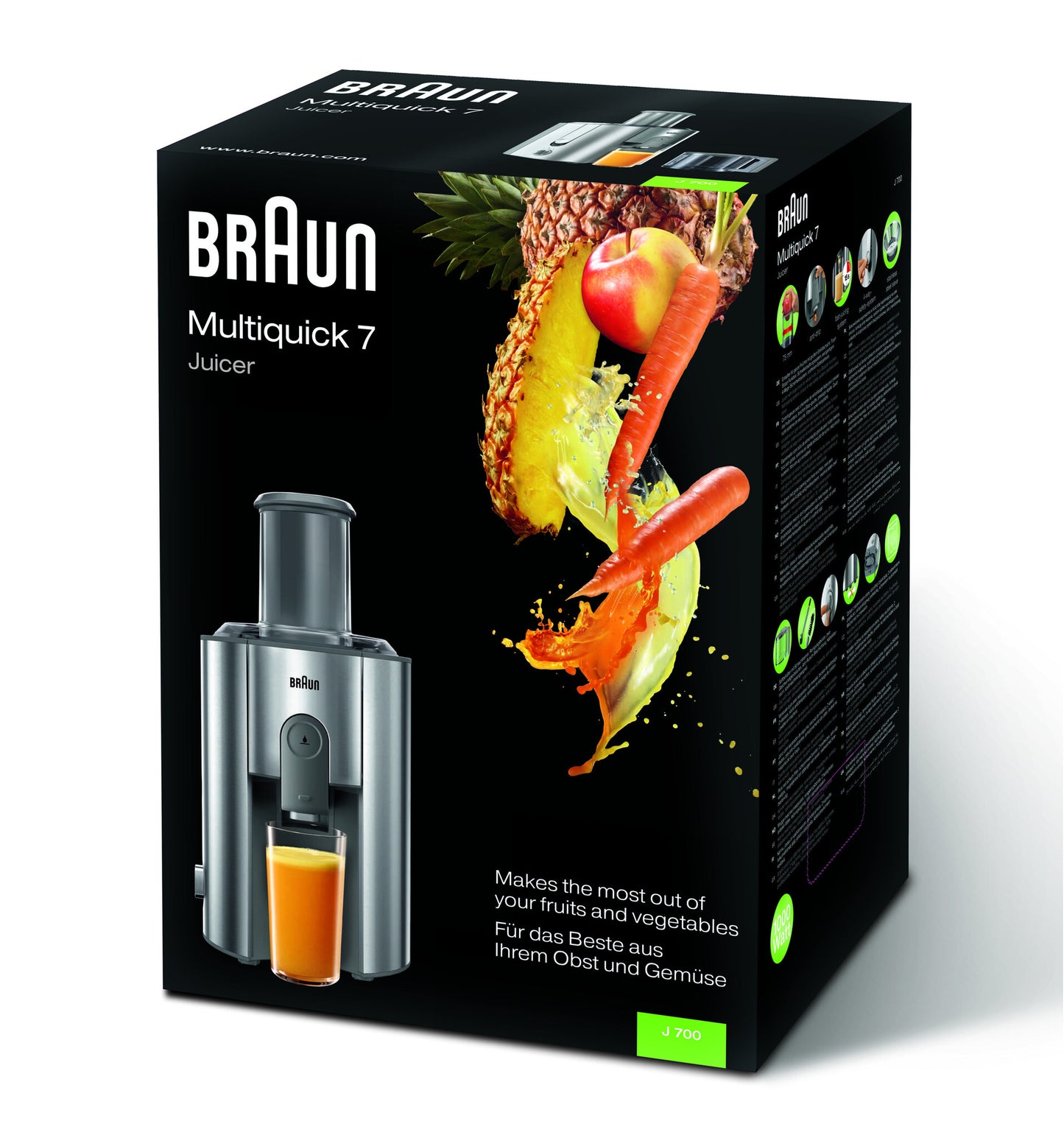 Braun Multiquick 7 juicer J 700 Juicecentrifug 1000 W Rostfritt stål