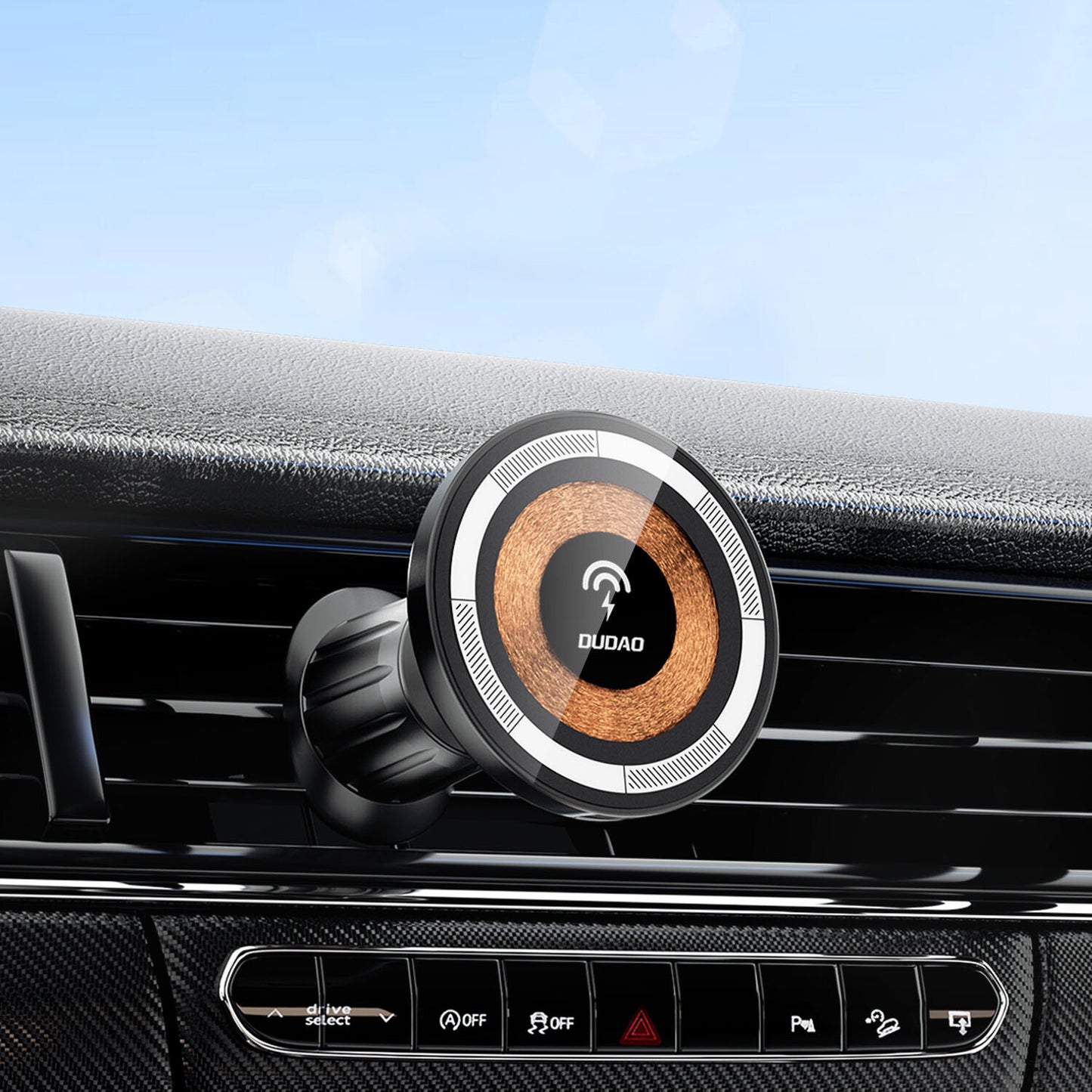 DUDAO F12MAX 15W Wireless Charger and Car holder Passiv hållare Mobiltelefon / smartphone Svart