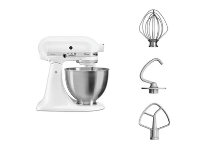 KitchenAid 5K45SSEWH Stativmixer 275 W Metallisk, Vit