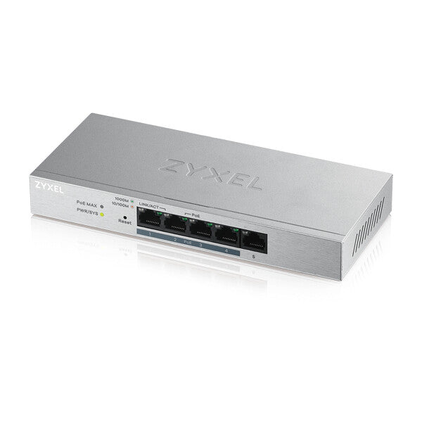 Zyxel GS1200-5HP v2 hanterad Gigabit Ethernet (10/100/1000) Strömförsörjning via Ethernet (PoE) stöd Grå