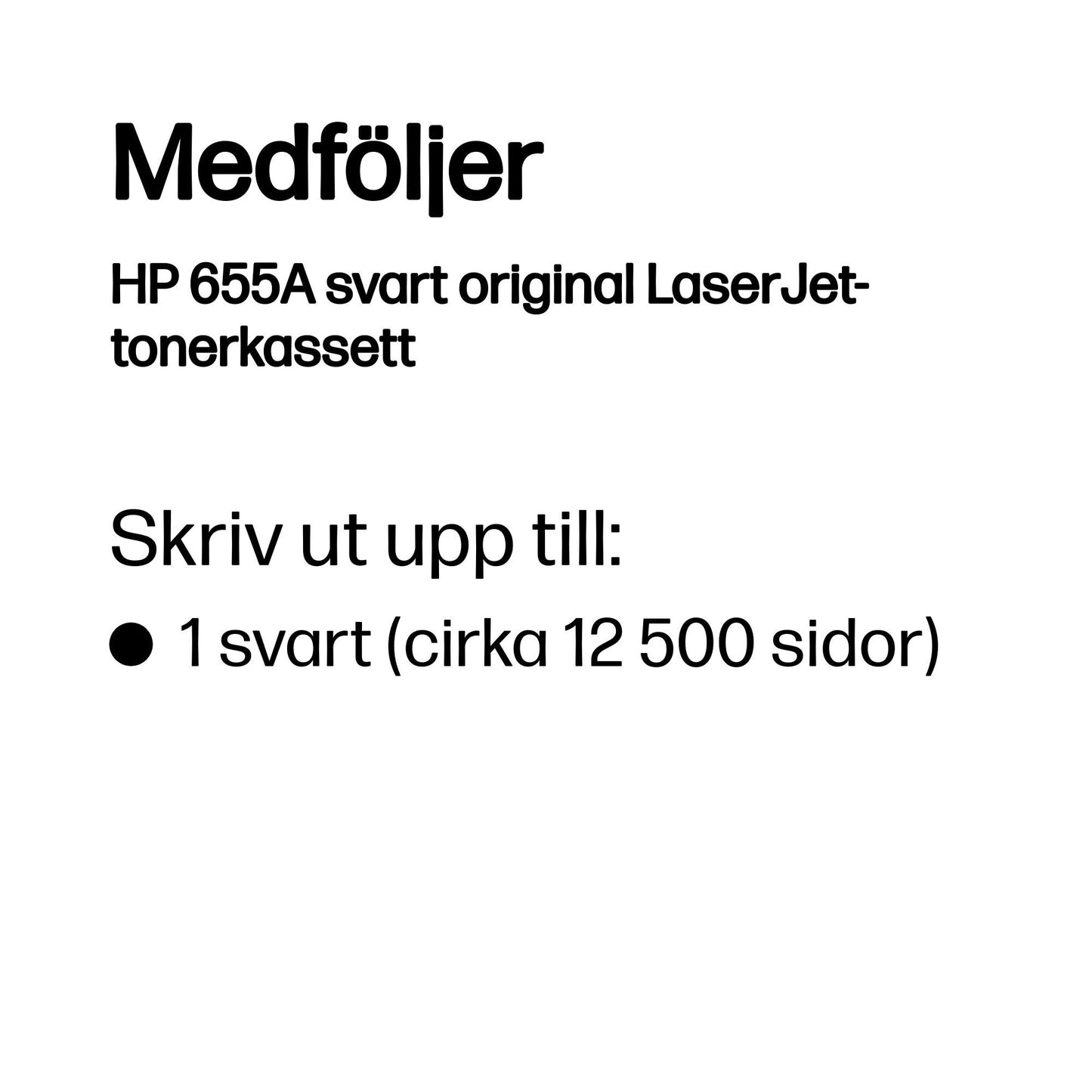 HP 655A svart original LaserJet-tonerkassett