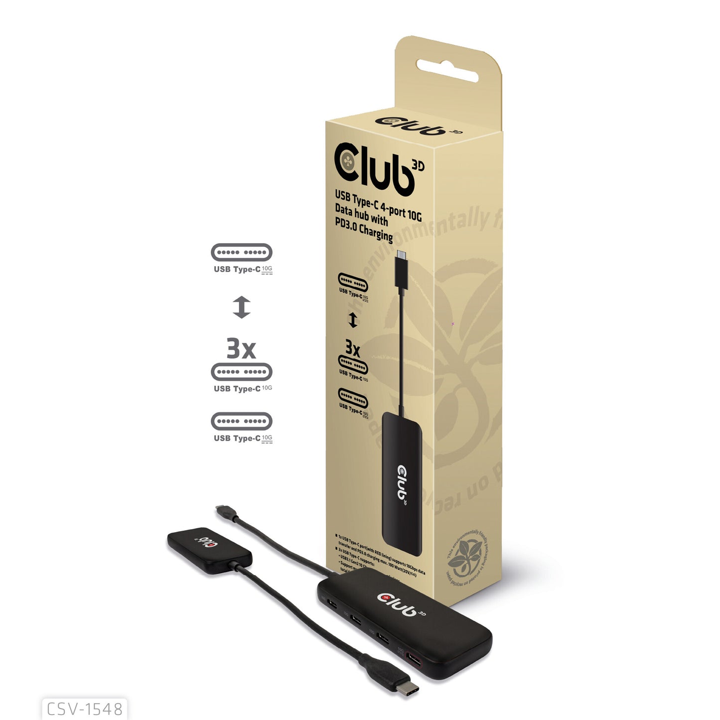 CLUB3D CSV-1548 gränssnittshubbar
