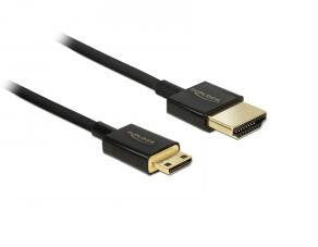 DeLOCK HDMI-A/HDMI Mini-C, 2 m HDMI-kabel HDMI Typ A (standard) HDMI Type C (Mini) Svart