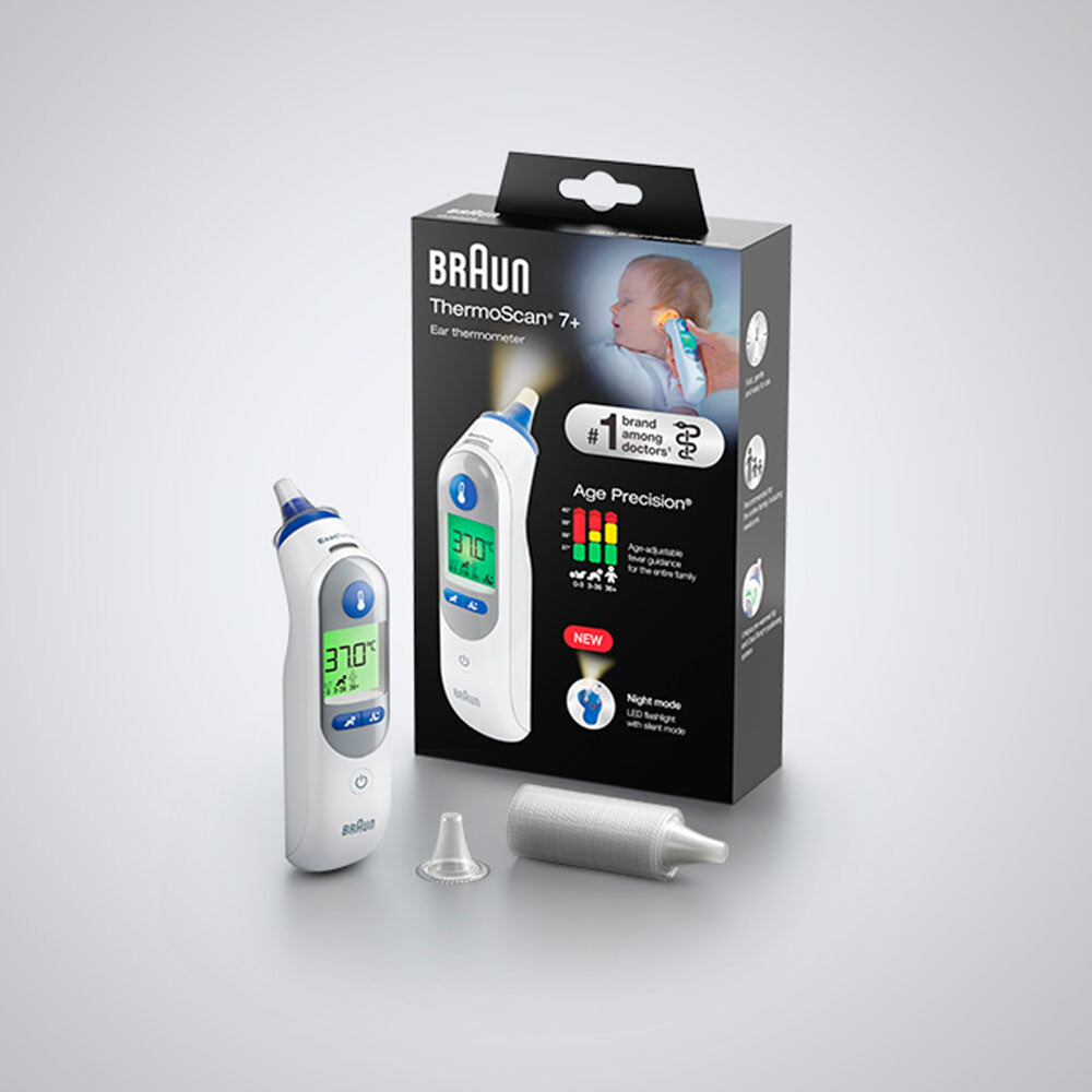 Braun IRT6525 digitala febertermometrar Kontakttermometer Vit Öra Knappar