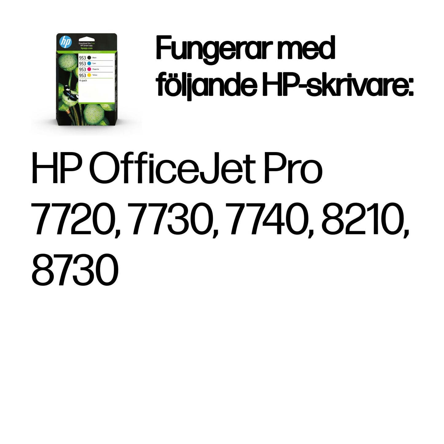 HP 953 4-pack originalbläckpatroner svart/cyan/magenta/gul
