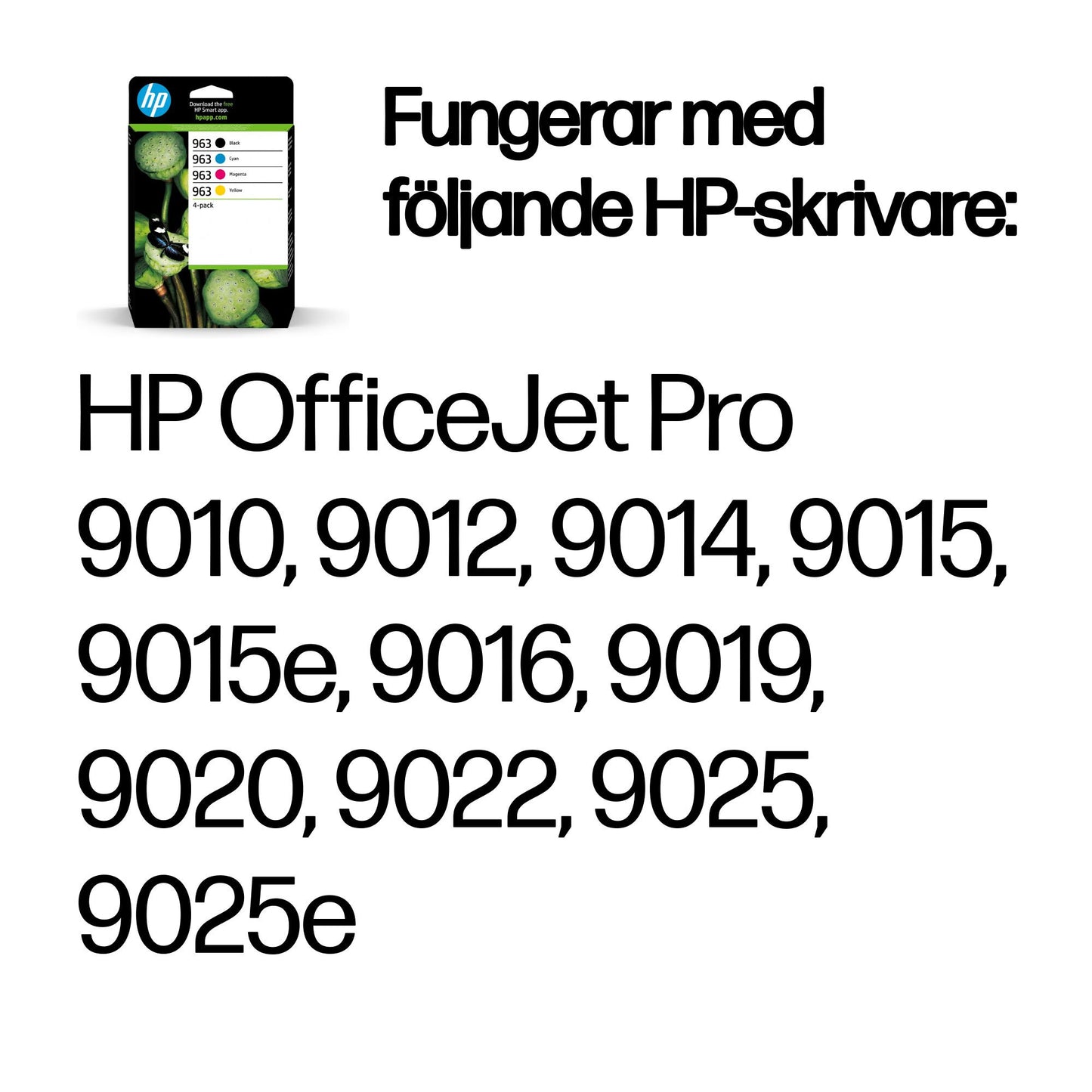 HP 963 4-pack originalbläckpatroner svart/cyan/magenta/gul
