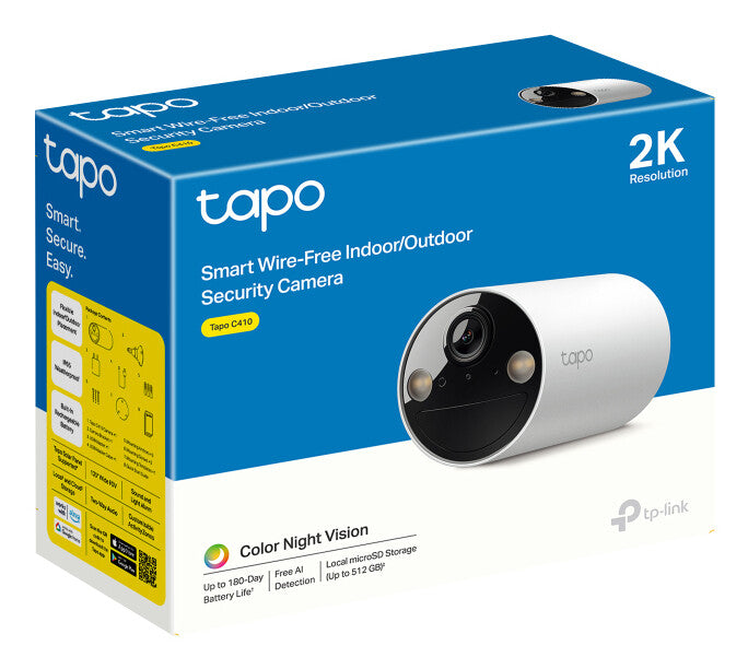 TP-Link Tapo C410 bevakningskameror Stifthylsa IP-säkerhetskamera Utomhus 2304 x 1296 pixlar Innertak/vägg