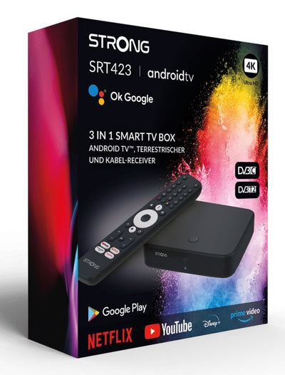 Strong SRT423 Smart TV-box Svart 4K Ultra HD 8 GB Wi-Fi Nätverksansluten (Ethernet)
