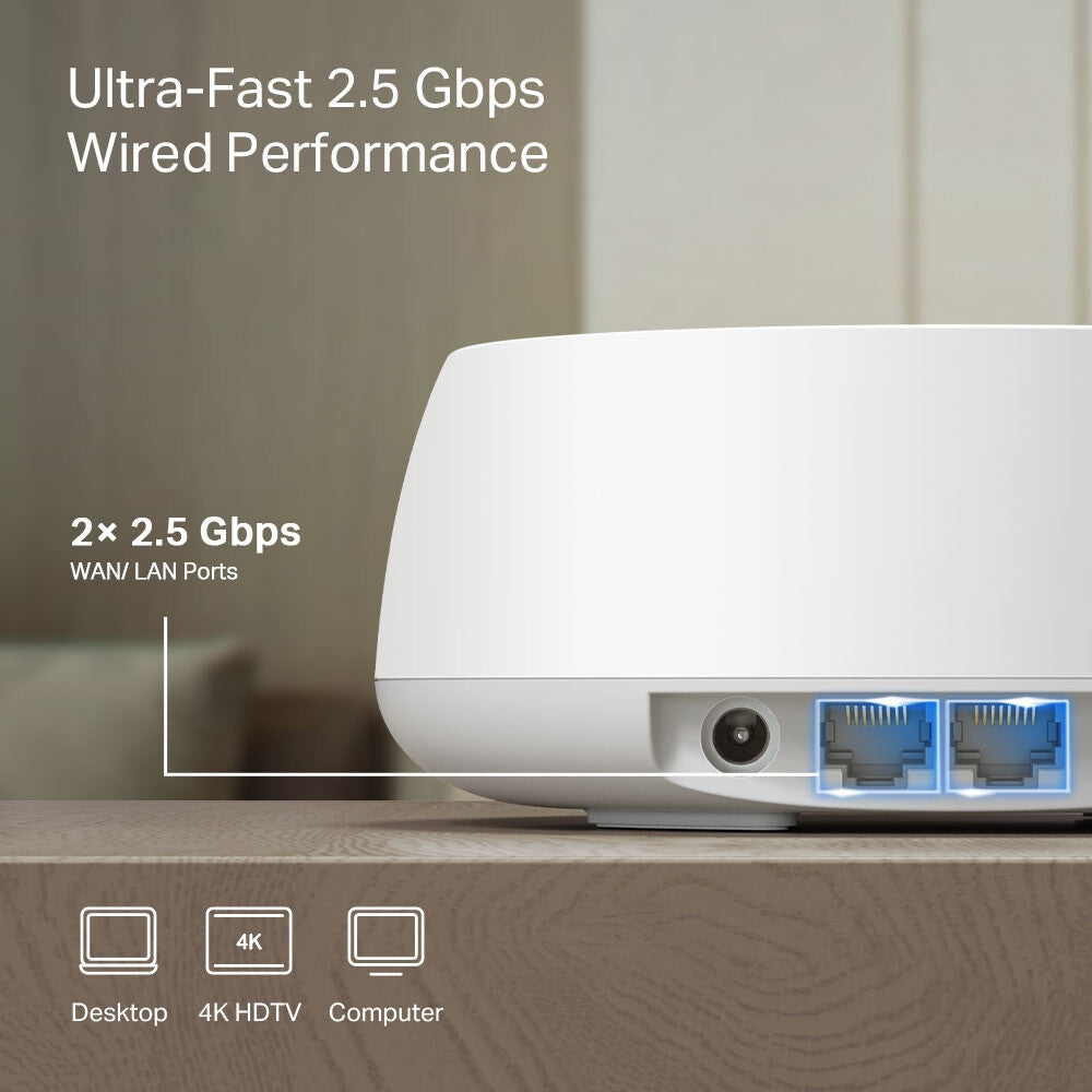 TP-Link DECO BE25(3-PACK) mesh Wi-Fi-system Dual-band (2,4 GHz / 5 GHz) Wi-Fi 7 (802.11be) Vit 2 Intern