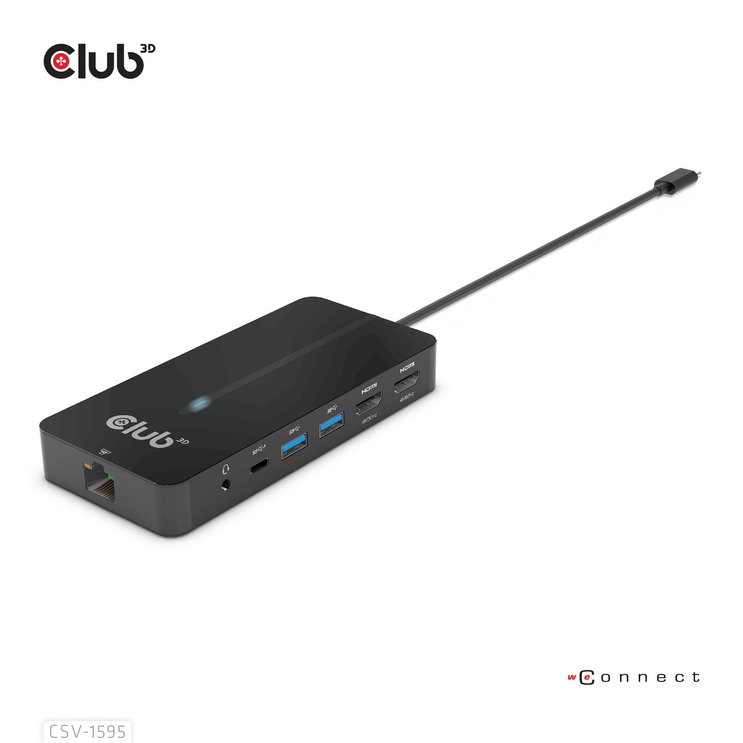 CLUB3D CSV-1595 dockningsstationer för bärbara datorer USB 3.2 Gen 1 (3.1 Gen 1) Type-C Svart