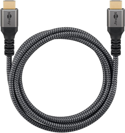 Goobay 64995 HDMI-kabel 3 m HDMI Typ A (standard) Svart, Silver