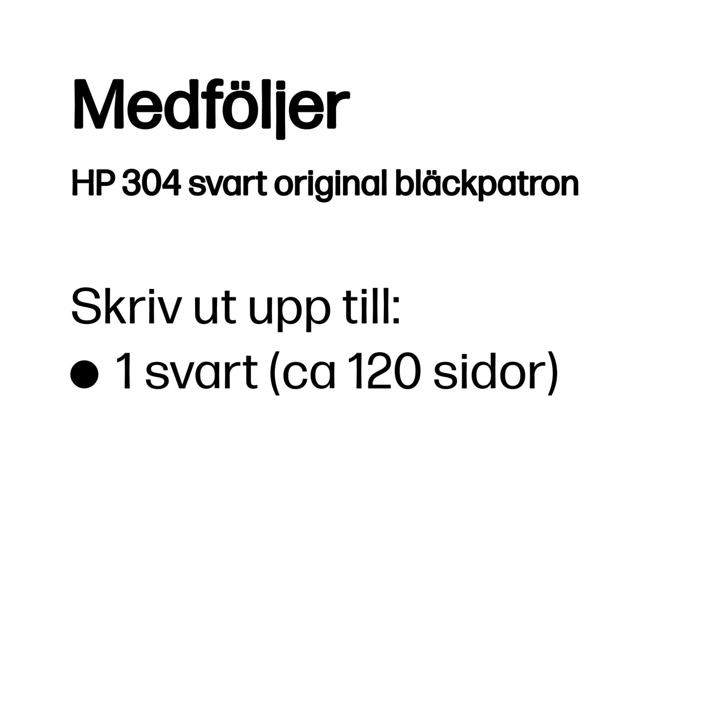 HP 304 svart original bläckpatron