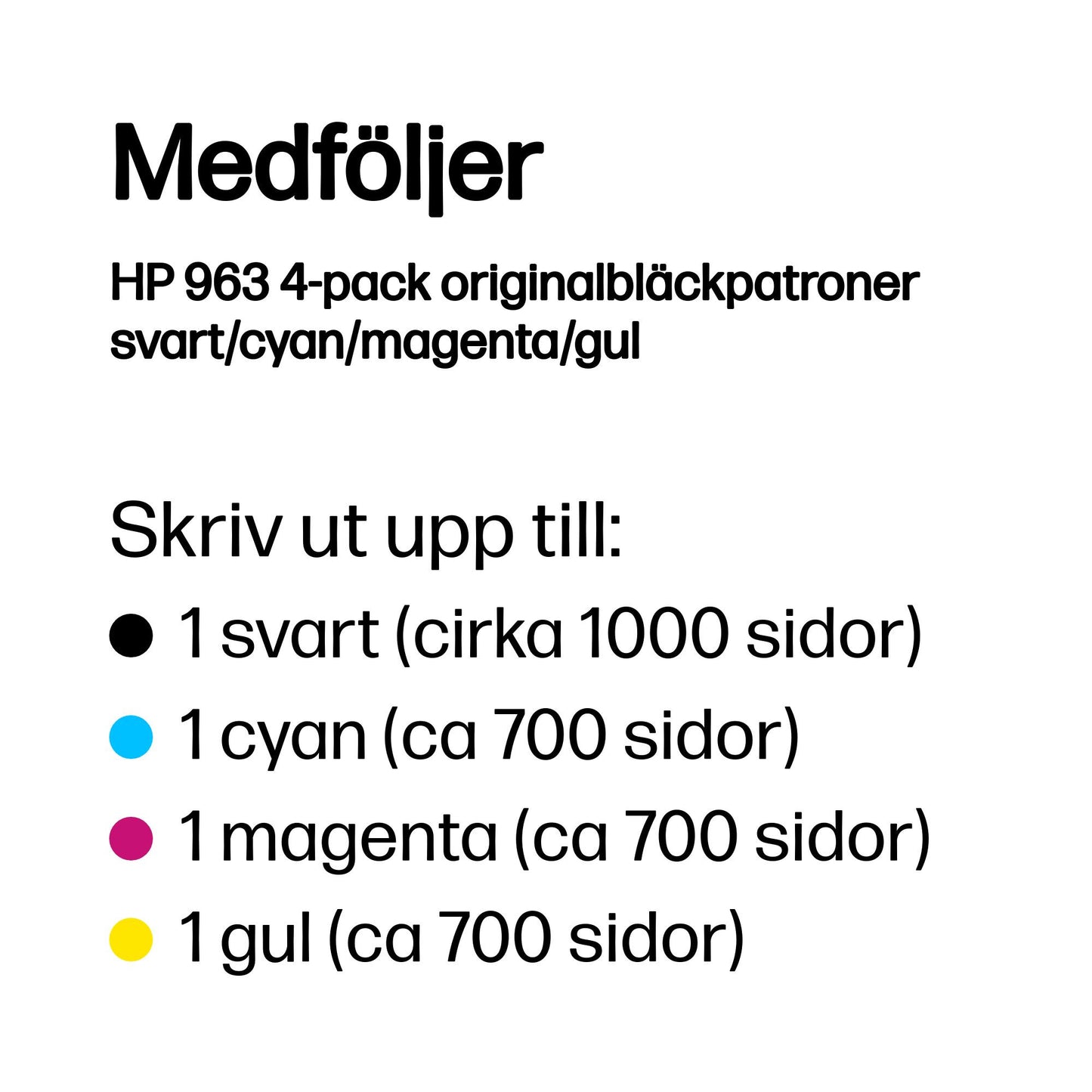 HP 963 4-pack originalbläckpatroner svart/cyan/magenta/gul