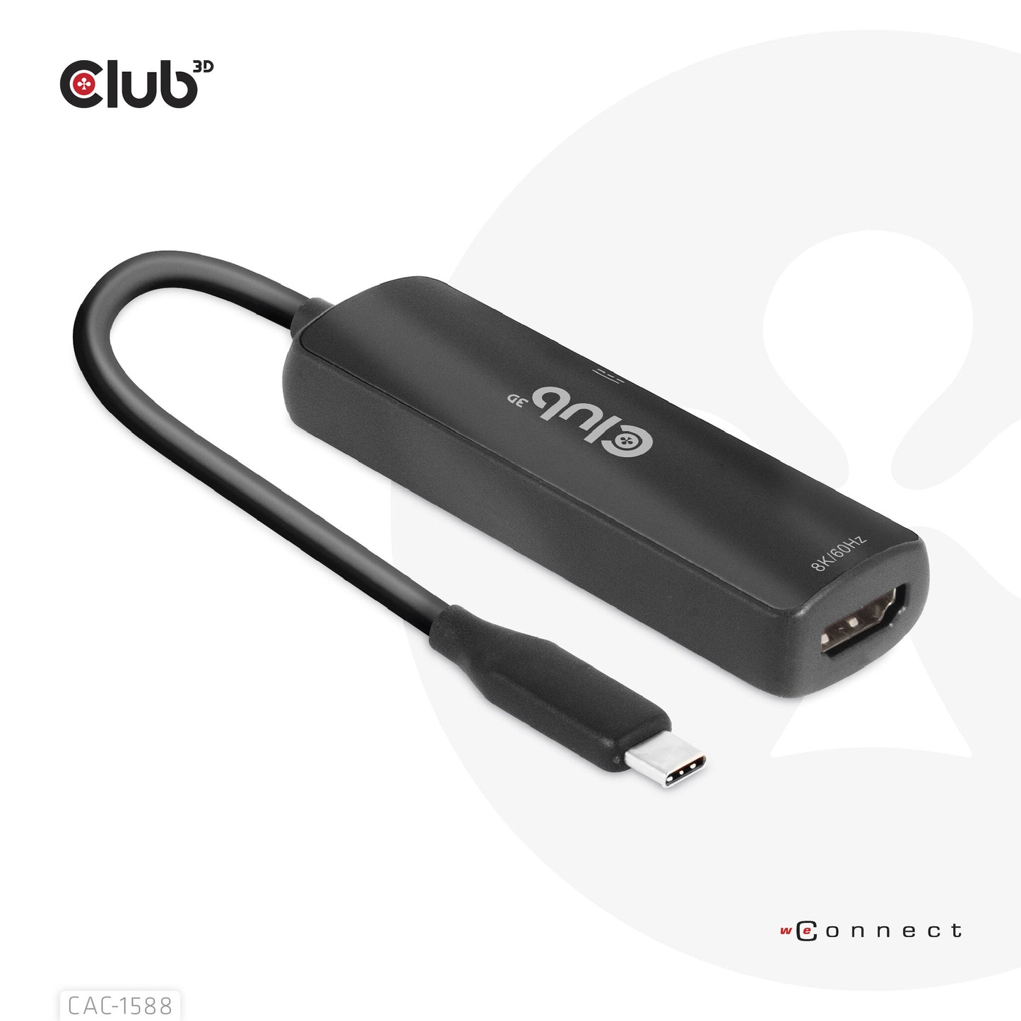 CLUB3D CAC-1588 videokabeladapter 0,17 m USB Type-C HDMI Svart