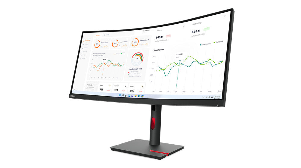 Lenovo ThinkVision T34w-30 LED display 86,4 cm (34") 3440 x 1440 pixlar Wide Quad HD Svart