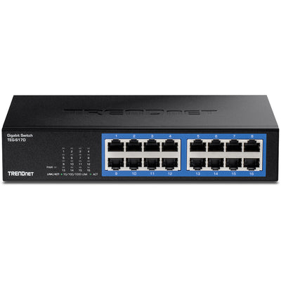 Trendnet TEG-S17D nätverksswitchar Gigabit Ethernet (10/100/1000) Svart