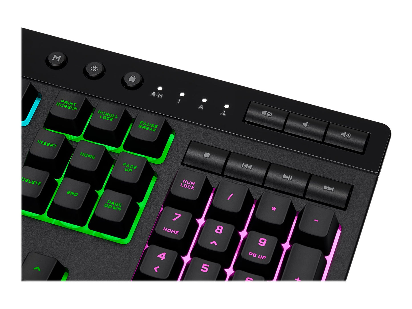 Corsair K55 RGB PRO Gamingtangentbord – Nordisk Layout, RGB (16,8M), Anti-Ghosting, USB, Handledsstöd (Svart)