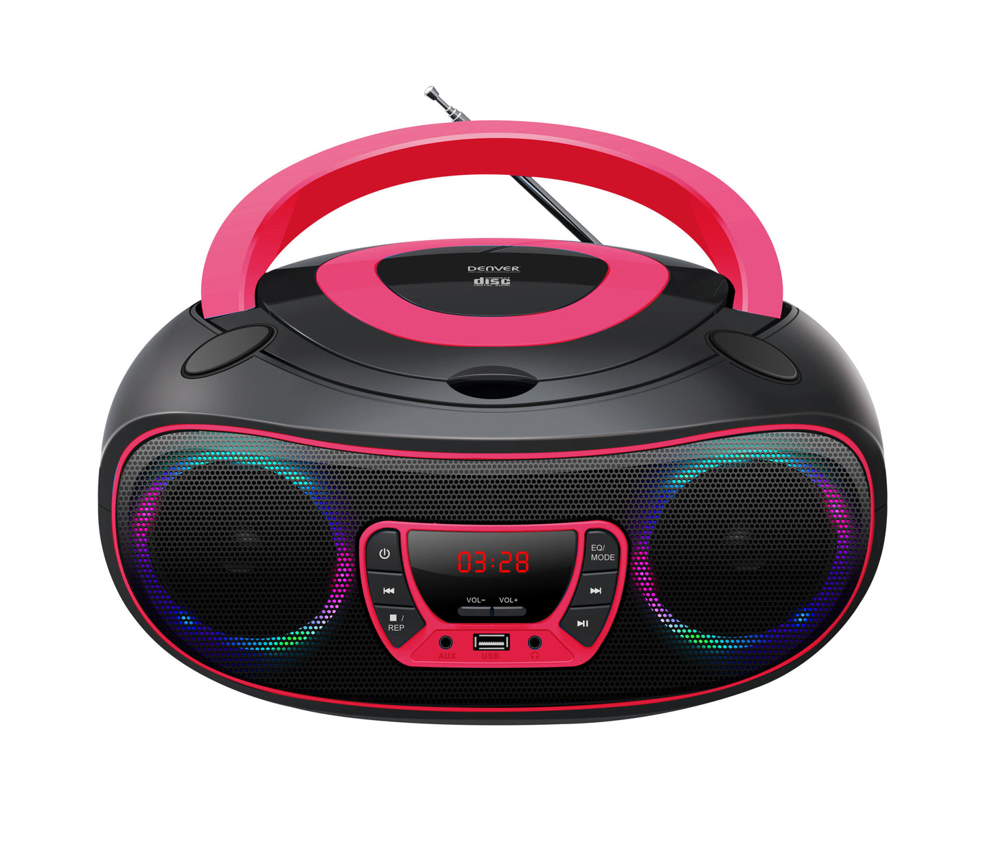 Denver TCL-212BT PINK CD-spelare Bärbar CD-spelare Svart, Rosa