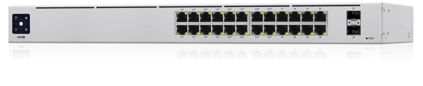 Ubiquiti UniFi 24-Port PoE hanterad L2/L3 Gigabit Ethernet (10/100/1000) Strömförsörjning via Ethernet (PoE) stöd 1U Silver