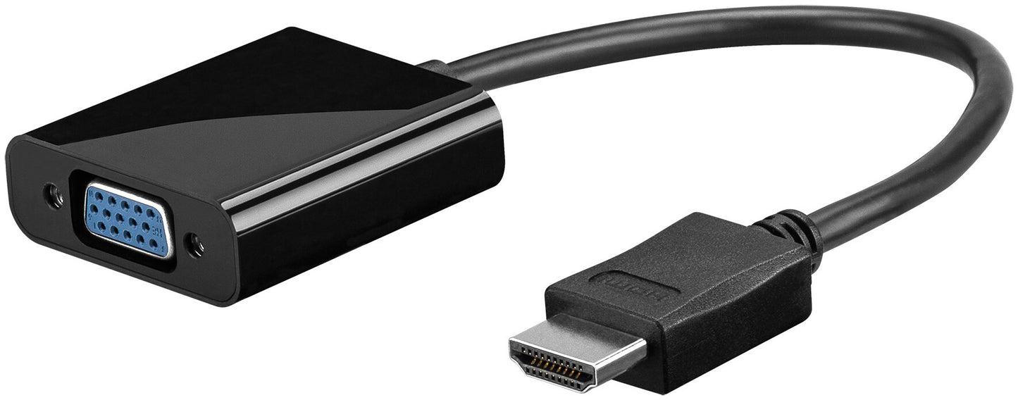 Goobay 68793 videokabeladapter 0,1 m VGA (D-Sub) HDMI Typ A (standard) Svart