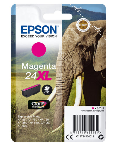 Epson Elephant Enpack magenta 24XL Claria Photo HD-bläck