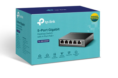 TP-Link TL-SG1005P nätverksswitchar Ohanterad Gigabit Ethernet (10/100/1000) Strömförsörjning via Ethernet (PoE) stöd Svart