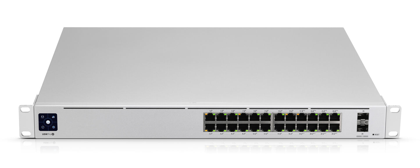 Ubiquiti UniFi Pro 24-Port PoE hanterad L2/L3 Gigabit Ethernet (10/100/1000) Strömförsörjning via Ethernet (PoE) stöd 1U Silver