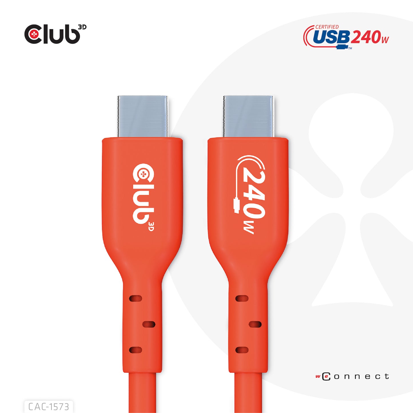 CLUB3D CAC-1573 USB-kablar 2 m USB4 Gen 2x2 USB C Röd