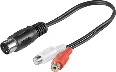 Goobay 50002 ljudkabel 0,2 m DIN (5-pin) 2 x RCA Svart