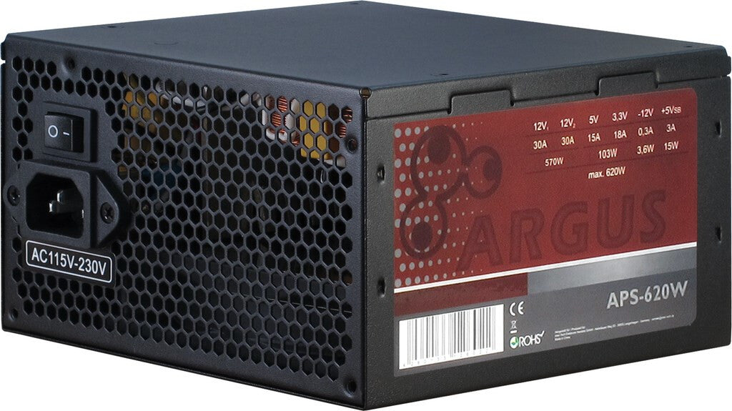Inter-Tech Argus APS strömförsörjningsenheter 620 W 20+4 pin ATX ATX Svart
