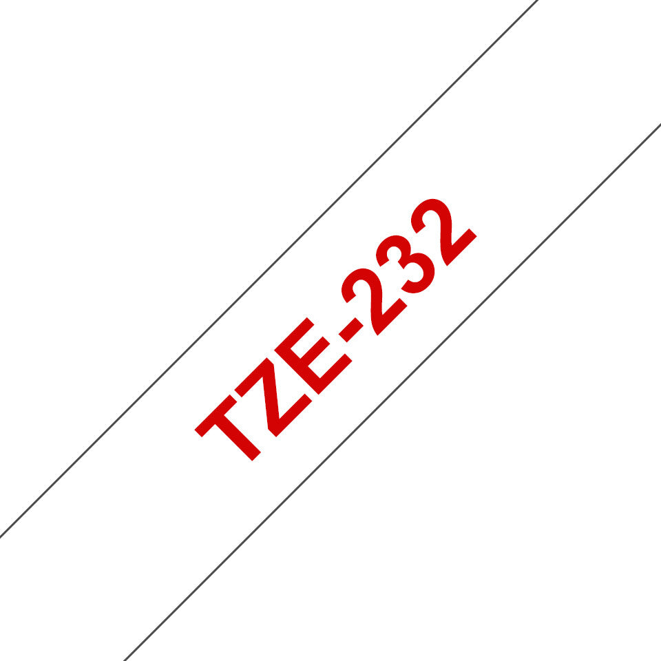Brother TZE-232 etikett-tejp Röd på vit