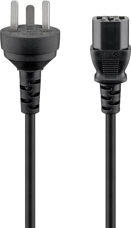 Goobay 93618 strömkablar Svart 2 m Strömkontakt typ K IEC C13