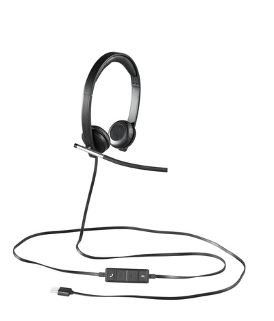 Logitech 981-000519 hörlur och headset Kabel Huvudband Kontor/callcenter USB Type-A Svart, Silver