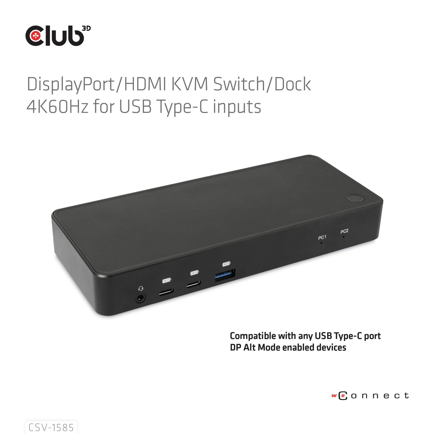 CLUB3D CSV-1585 KVM-switchar Svart