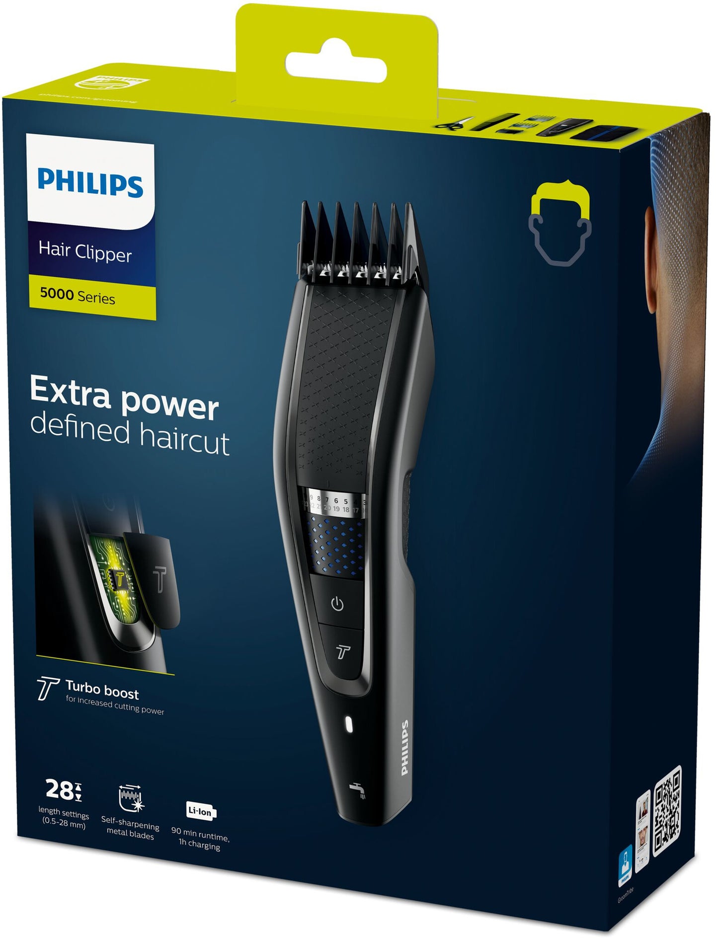 Philips 5000 series Trim-n-Flow PRO-teknik Tvättbar hårklippare