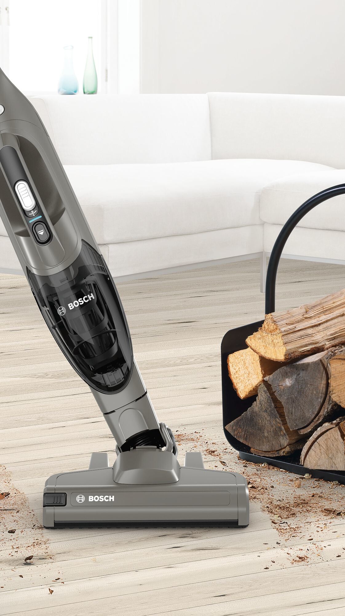Bosch Serie 2 BBHF214G upprättstående dammsugare och elektrisk sopborste 2-in-1 stick vacuum Batteri Torr Utan påse Grå