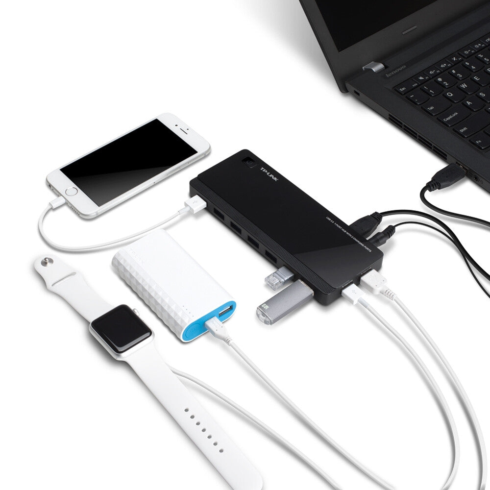 TP-Link UH720 gränssnittshubbar USB 3.2 Gen 1 (3.1 Gen 1) Micro-B 5000 Mbit/s Svart