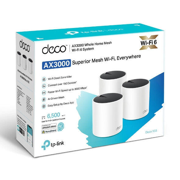 TP-Link AX3000 Dual-band (2,4 GHz / 5 GHz) Wi-Fi 6 (802.11ax) Vit 3 Intern