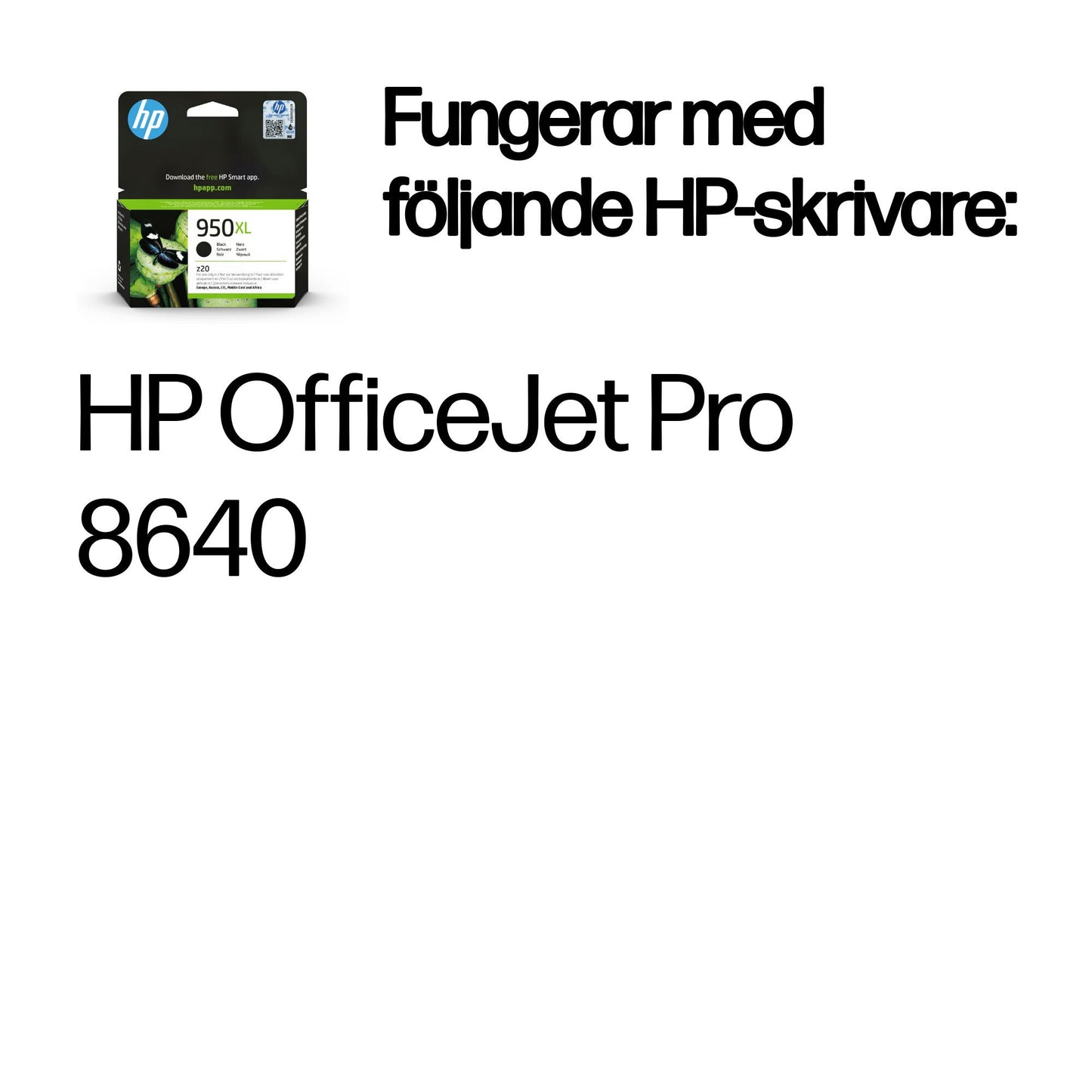 HP 950XL High Yield Black Original Ink Cartridge bläckpatroner 1 styck Hög (XL) avkastning Svart
