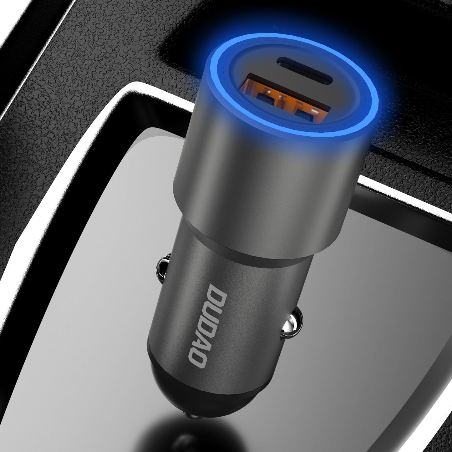 DUDAO R4PQ Car Charger 22.5W Universal Grå Cigarr tändare Snabb laddning Automatisk