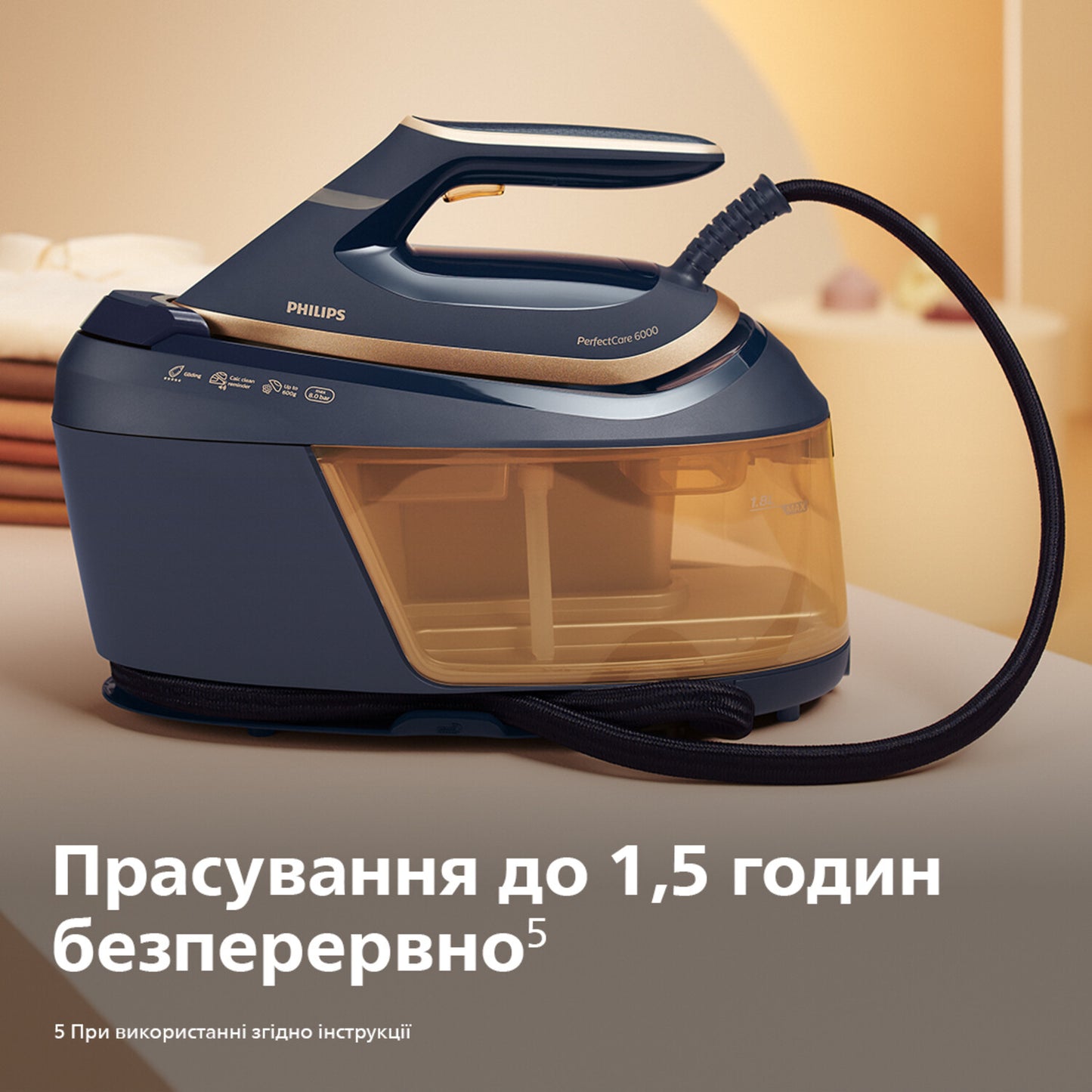 Philips PSG6066/20 ångstrykjärnsladdare 2400 W 1,8 l SteamGlide Advanced Blå, Guld