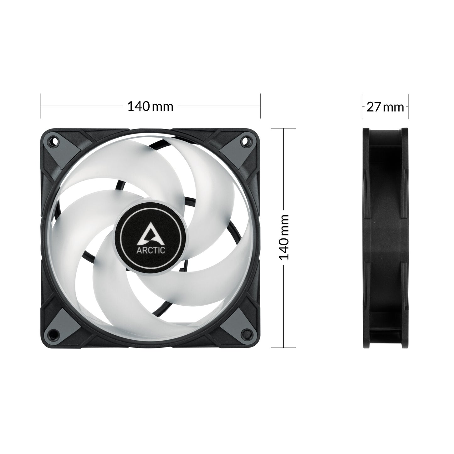 ARCTIC P14 PWM PST A-RGB 0dB Datorväska Fan 14 cm Svart 3, 1
