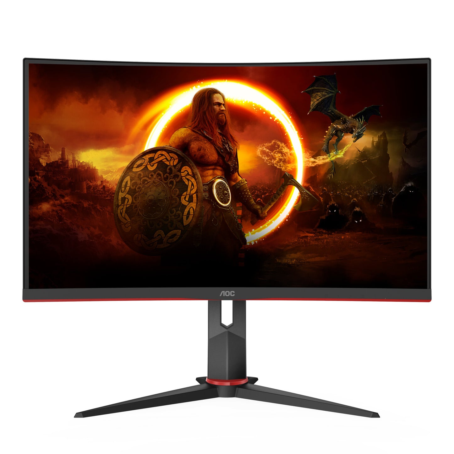 AOC CQ27G2S/BK platta pc-skärmar 68,6 cm (27") 2560 x 1440 pixlar Quad HD Svart, Röd