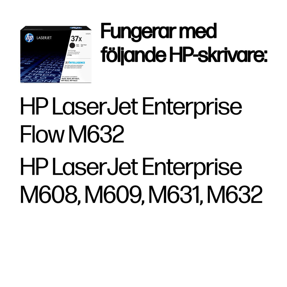 HP 37X svart original LaserJet-tonerkassett med hög kapacitet