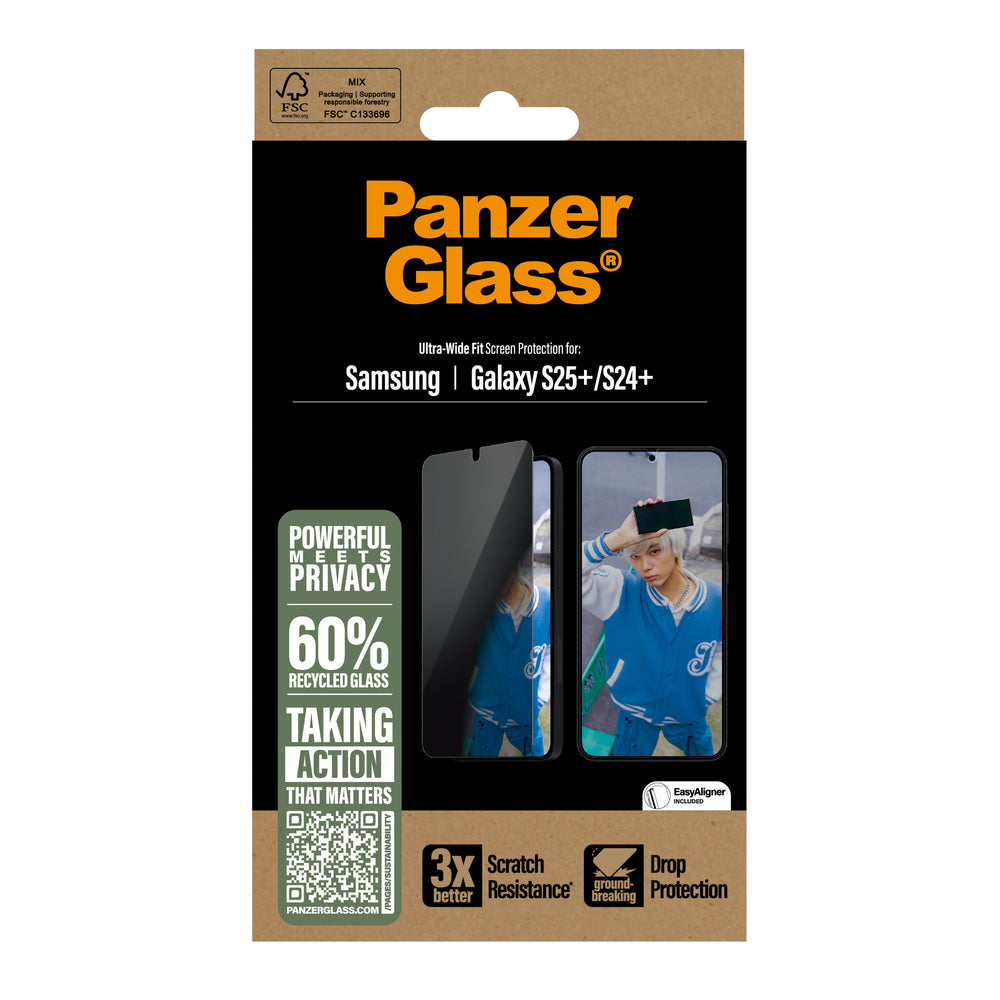 PanzerGlass Ultra Wide Fit Privacy Genomskinligt skärmskydd Samsung 1 styck