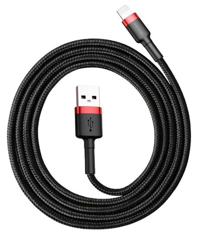 Baseus CALKLF-B19 mobiltelefonkablar Svart, Röd 1 m USB A Lightning