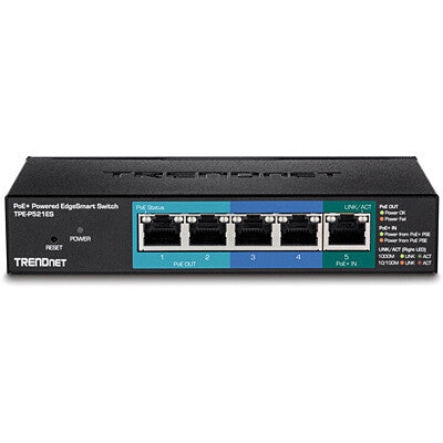 Trendnet TPE-P521ES nätverksswitchar hanterad Gigabit Ethernet (10/100/1000) Strömförsörjning via Ethernet (PoE) stöd Svart