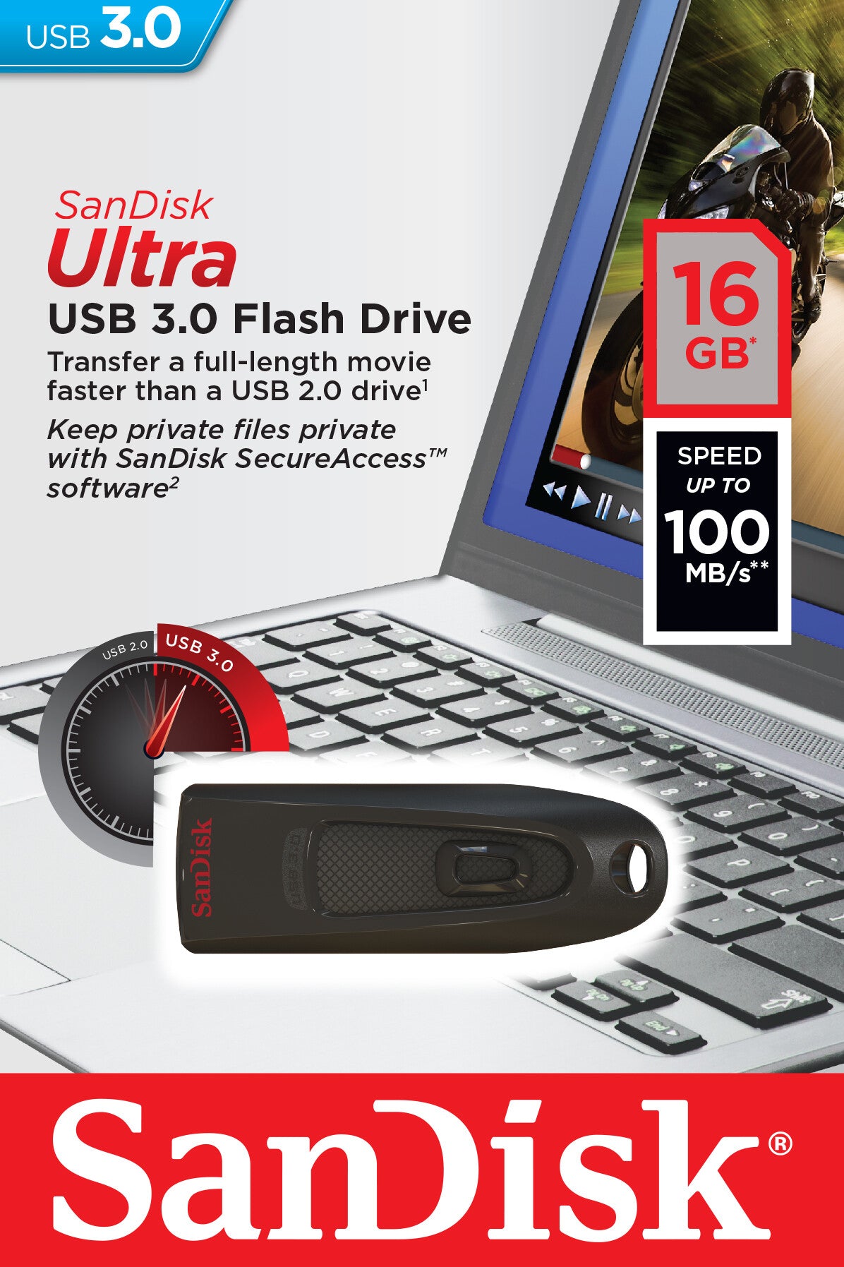 SanDisk Ultra USB-sticka 16 GB USB Type-A 3.2 Gen 1 (3.1 Gen 1) Svart